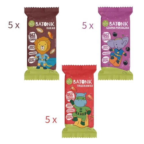 Skrzynia Batoników - zestaw 15 szt. batoników w 3 smakach